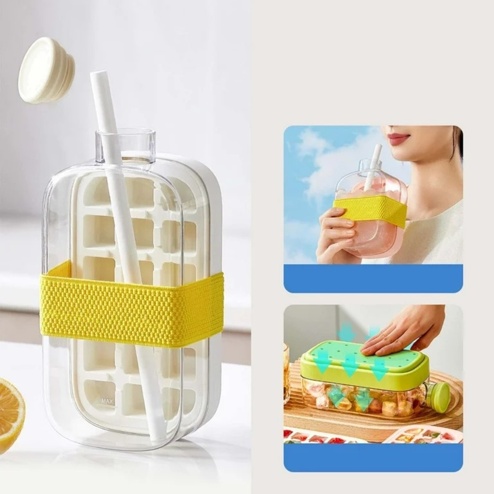 NIB Ice Cube Bottle, Ice and Water Cup In One